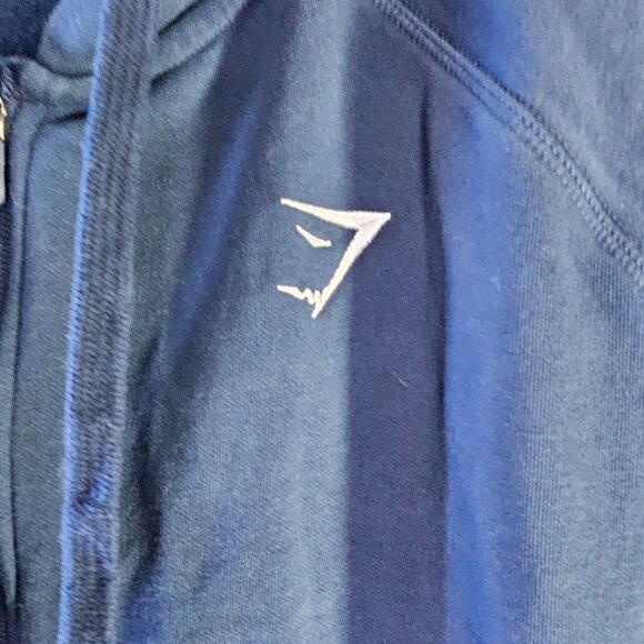 Gymshark XXL Navy Blue Full-Zip Hoodie Sweatshirt - Picture 2 of 4